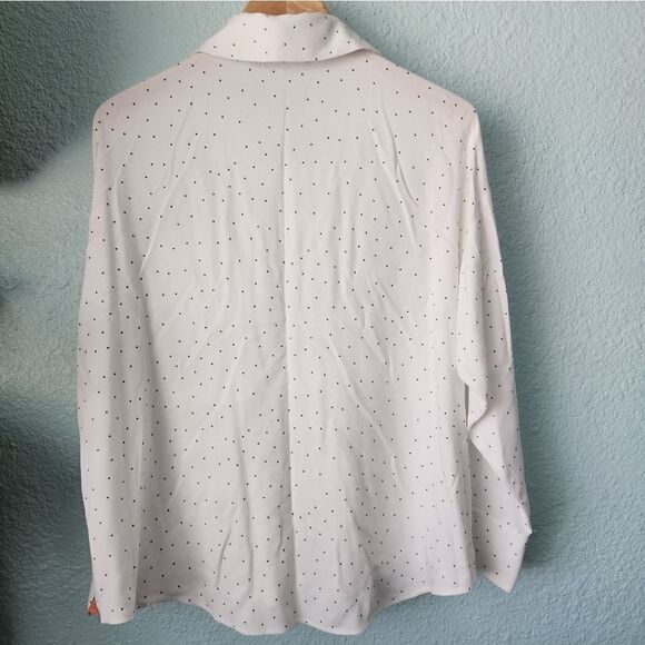 Zara front pockets button down polka-dot shirt blouse - Picture 2 of 7